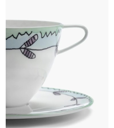 Hrníček na cappuccino s podšálkem Blossom milk Midnight Flowers - Marni