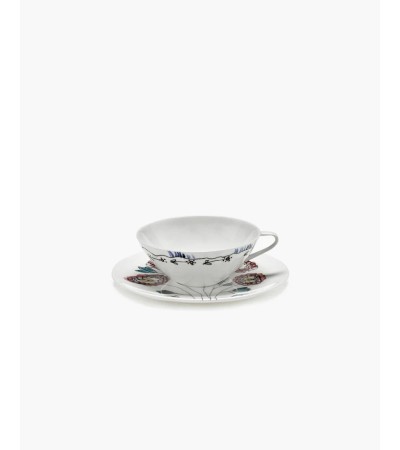 Hrníček na kávu nízký s podšálkem Anemone milk Midnight Flowers - Marni