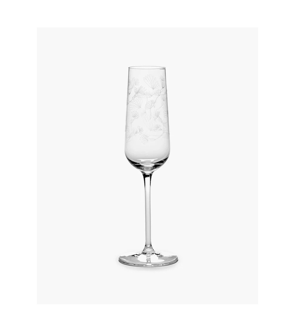 Sklenička na šampaňské camelia aubergine Midnight Flowers - Marni