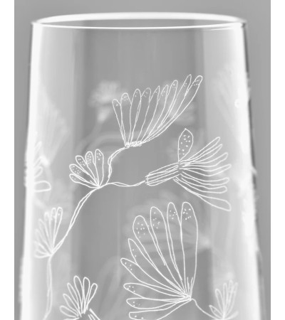 Sklenička na šampaňské camelia aubergine Midnight Flowers - Marni